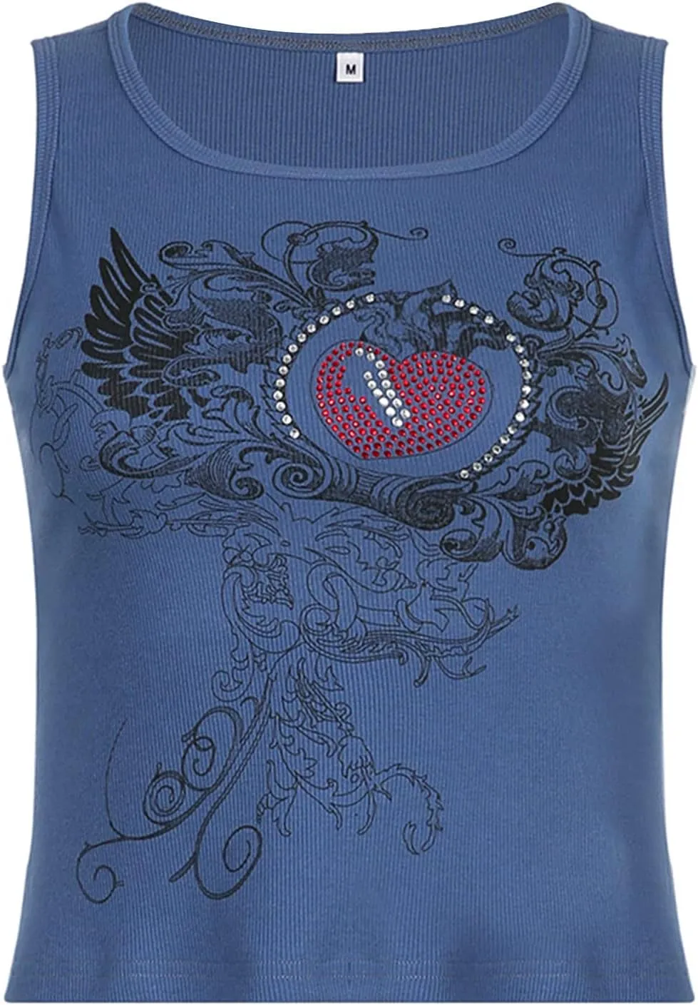 Women E Girl Gothic Camisole Y2k Grunge Crop Top Retro Halloween Skull Print Spaghetti Strap Sleeveless Vest Tank Top