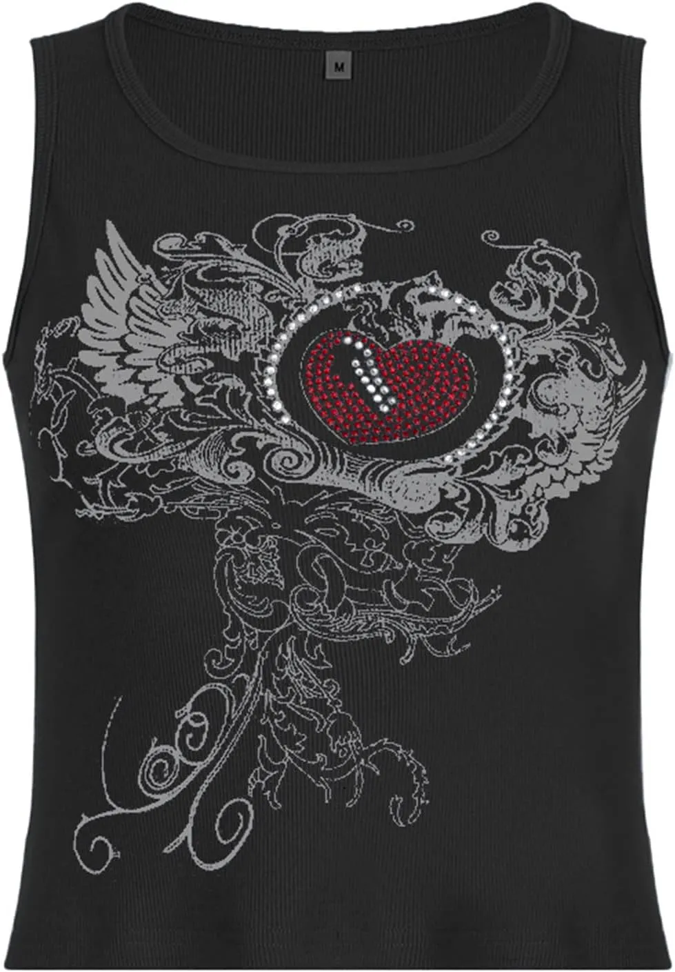 Women E Girl Gothic Camisole Y2k Grunge Crop Top Retro Halloween Skull Print Spaghetti Strap Sleeveless Vest Tank Top