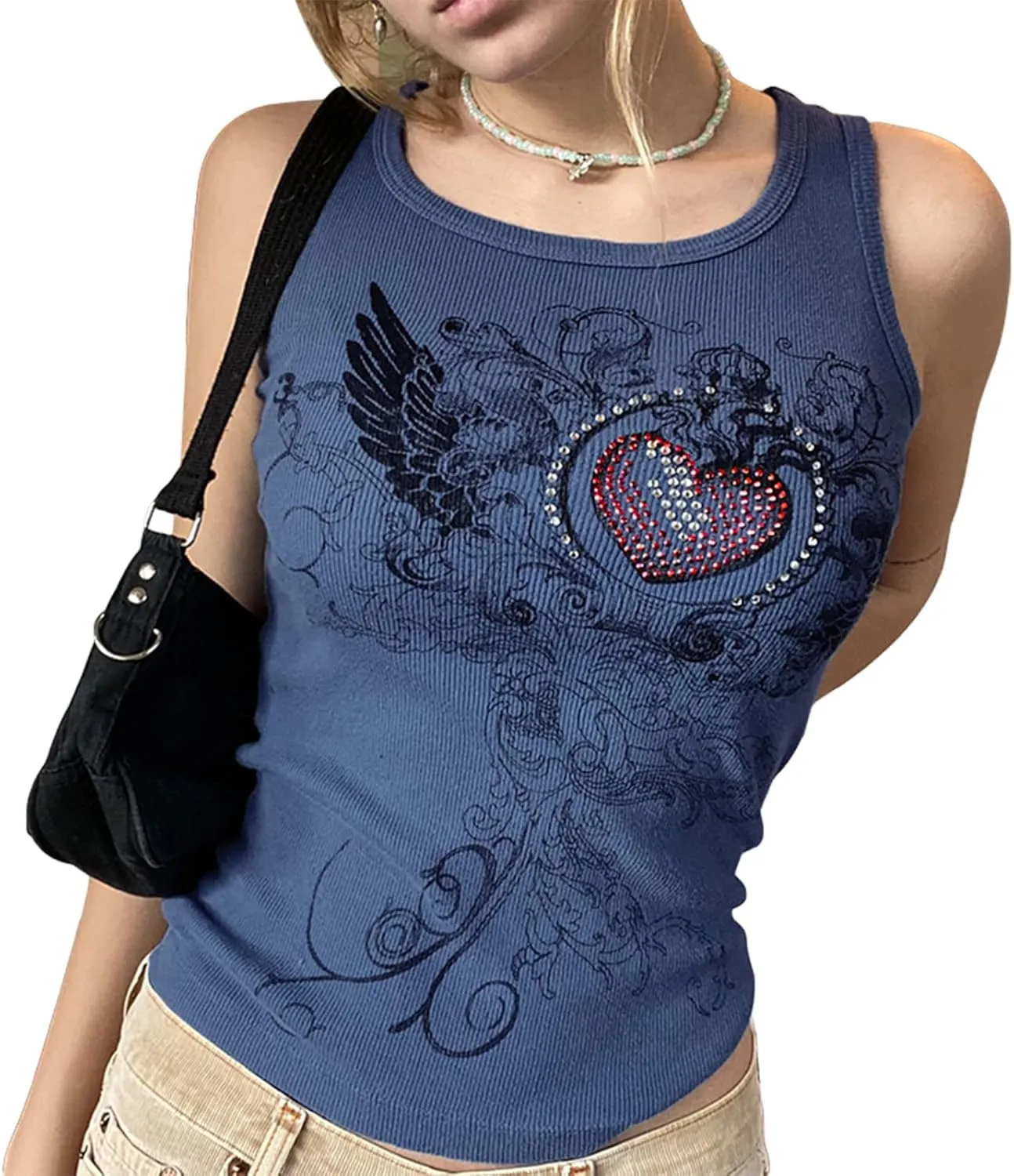 Women E Girl Gothic Camisole Y2k Grunge Crop Top Retro Halloween Skull Print Spaghetti Strap Sleeveless Vest Tank Top