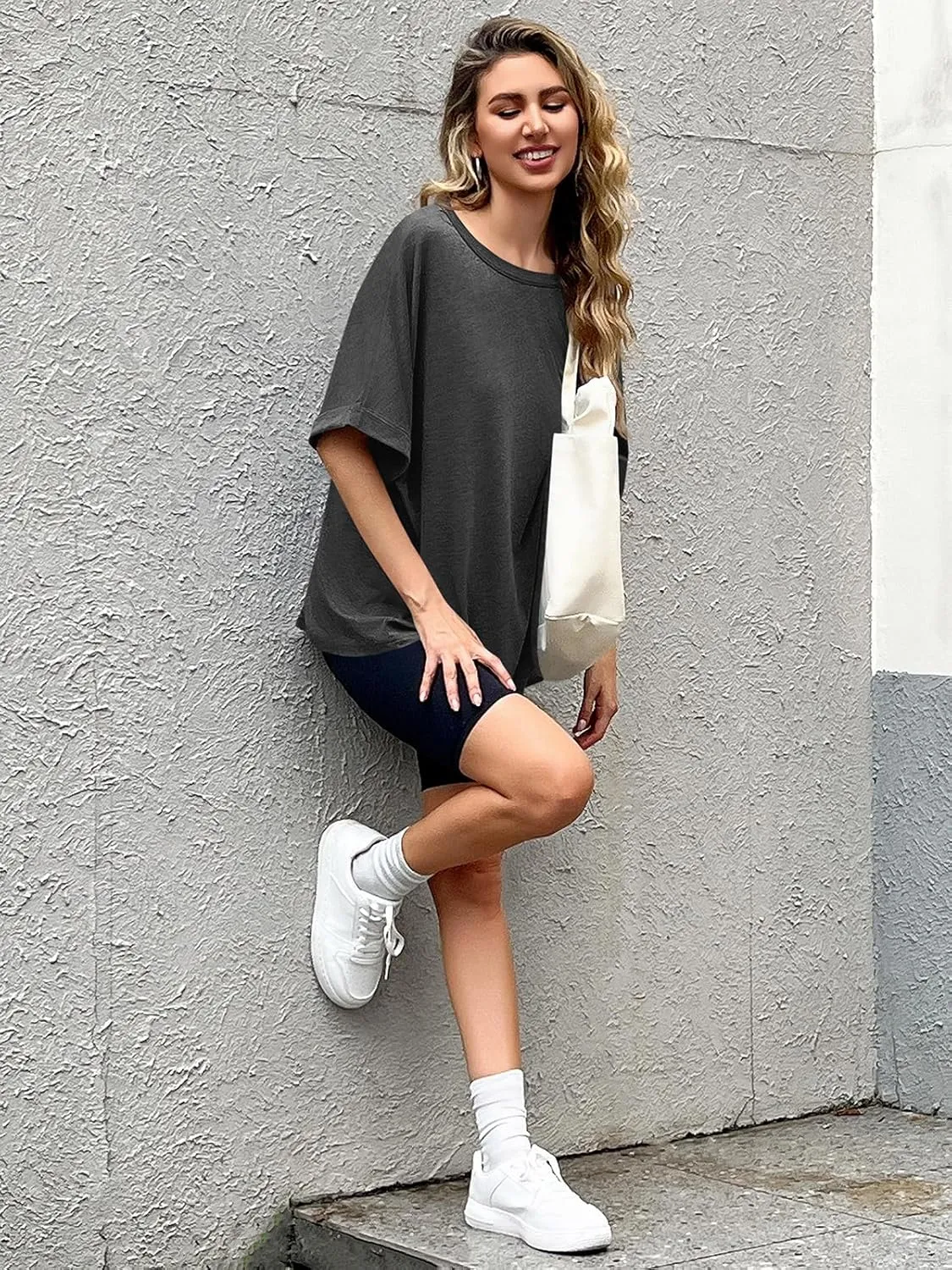 Women Oversized T-Shirt Summer Casual Short Sleeve Loose Tee Tops