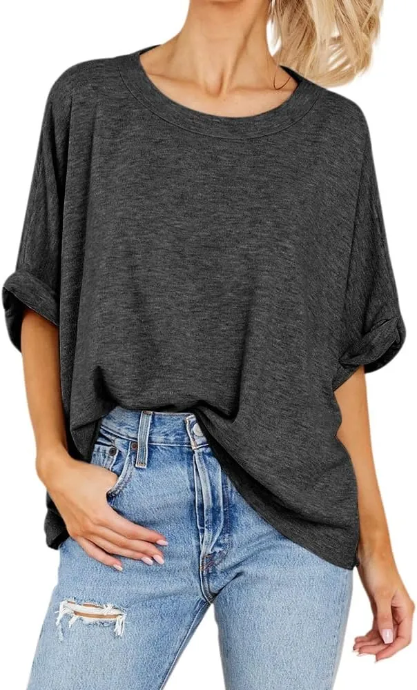 Women Oversized T-Shirt Summer Casual Short Sleeve Loose Tee Tops