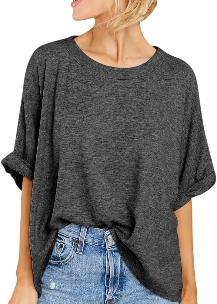 Women Oversized T-Shirt Summer Casual Short Sleeve Loose Tee Tops