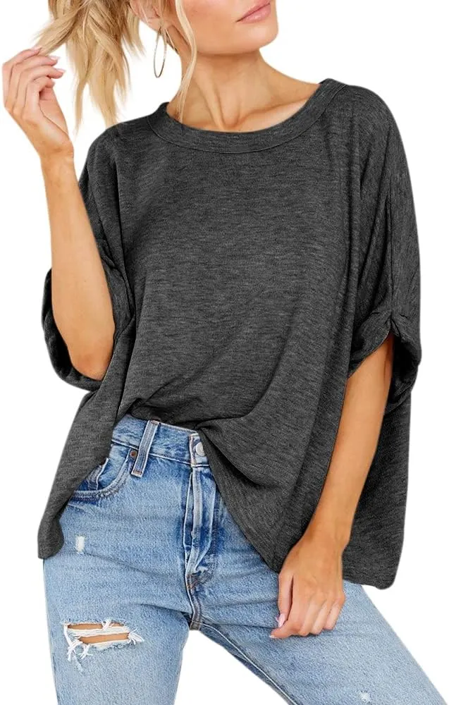 Women Oversized T-Shirt Summer Casual Short Sleeve Loose Tee Tops