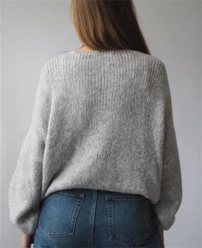 Women Tie Front Oversized Knitted Cardigan Y2k Girls Knitwear Sweater Top Lantern Sleeve Open Front Cardigan