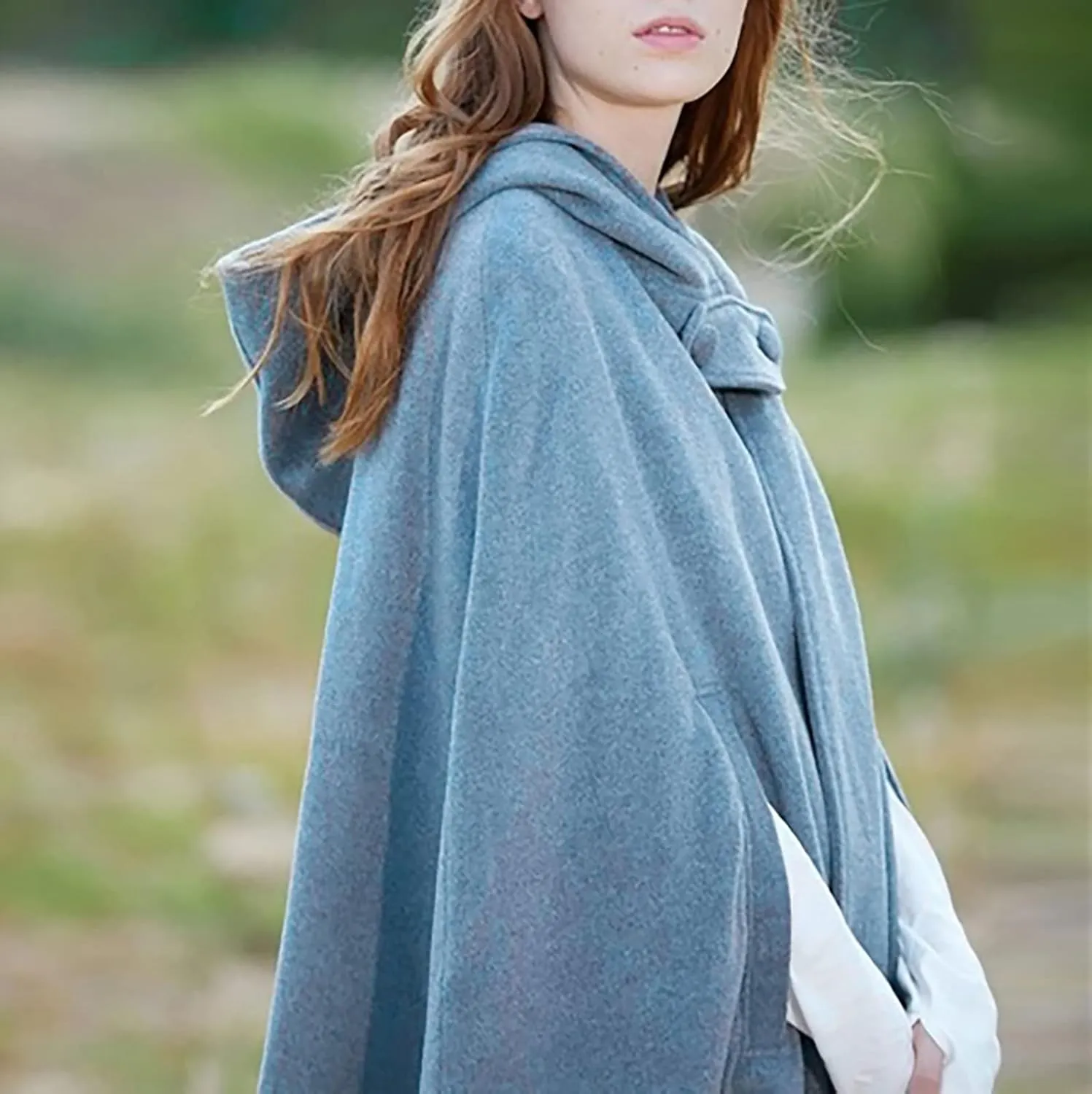 Women Trench Coat Hoodies Open Front Cardigan Jacket Winter Coat Shawl Cape Cloak Poncho Plus Size Robe Cosplay Costume