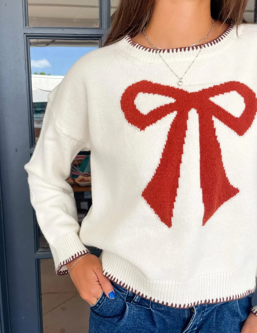 Women Y2K Graphic Sweater Top Long Sleeve Knit Print Pullover Oversized Loose Aesthetic Fall Sweatshirt