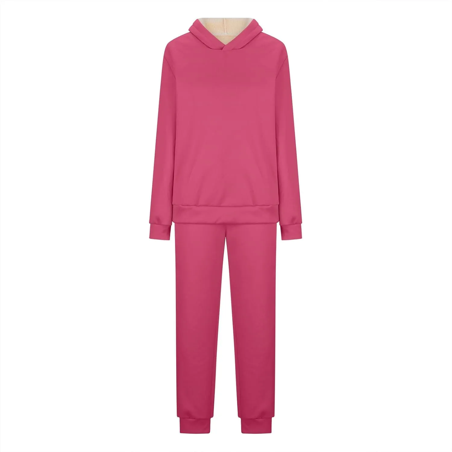 Womens 2 Piece Sweatsuits Set Sherpa Fleece Lined Warm Hoodies & Joggers Sweatpants Fall Winter Outfits Tracksuits