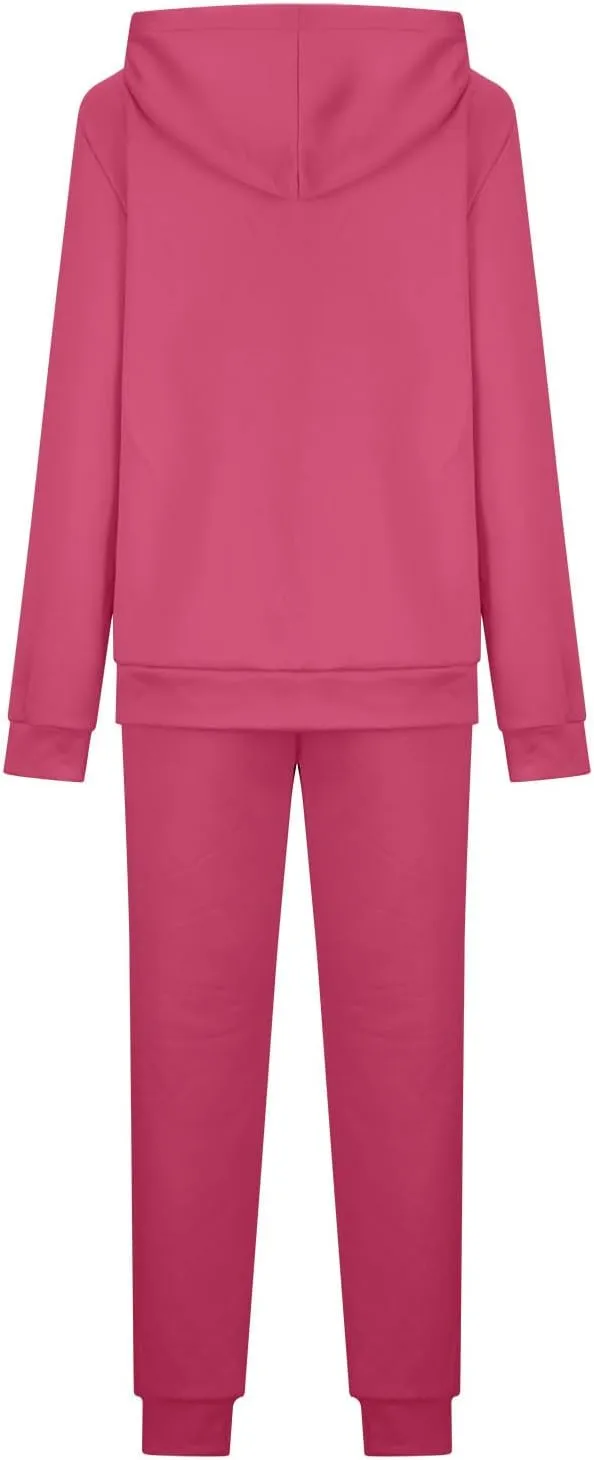 Womens 2 Piece Sweatsuits Set Sherpa Fleece Lined Warm Hoodies & Joggers Sweatpants Fall Winter Outfits Tracksuits