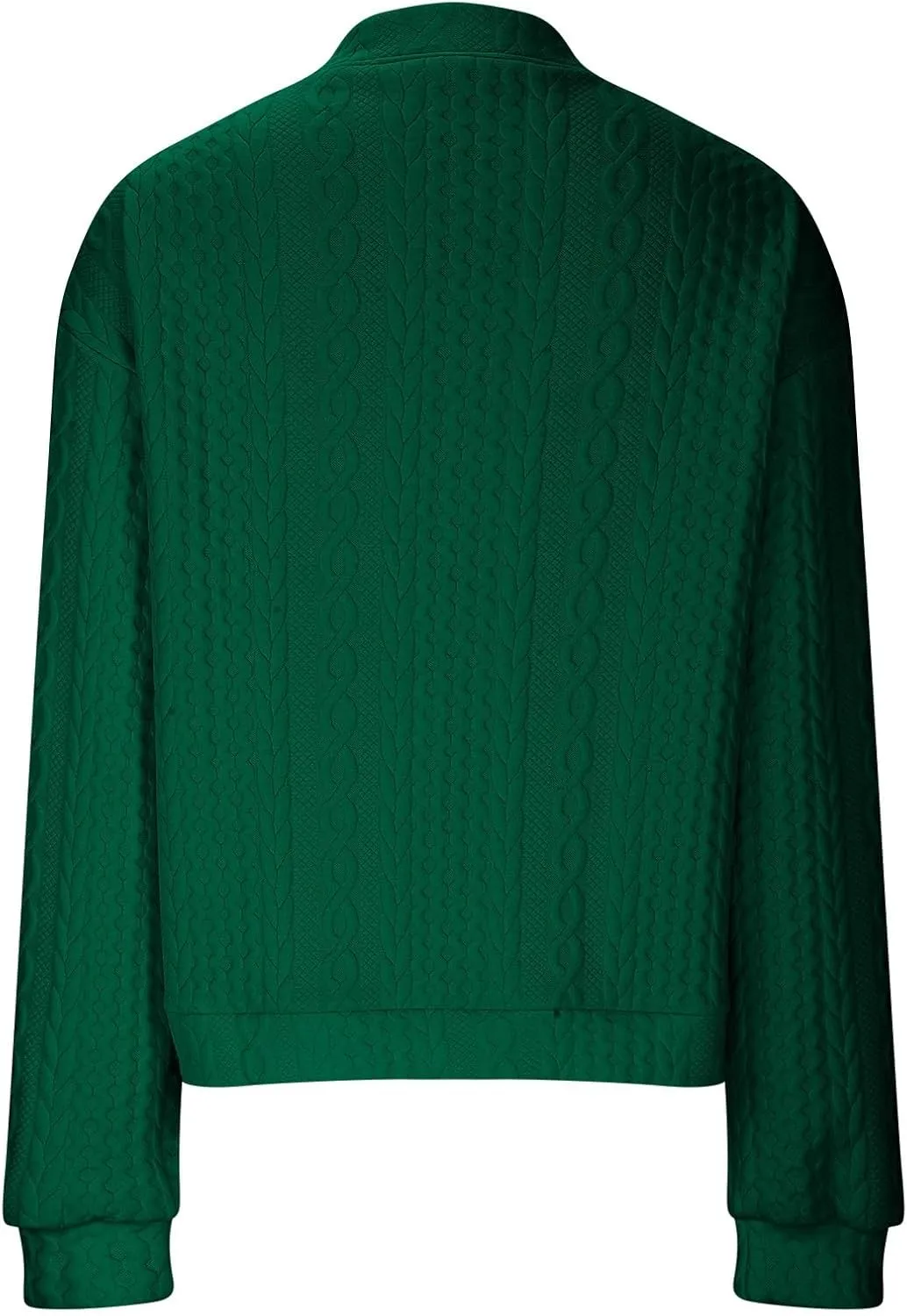 Women's Cardigan Zip Up Cable Knit Long Sleeve Trendy Y2K Sweater Jacket Crewneck Casual Teen Girls Coat 2024 Fall