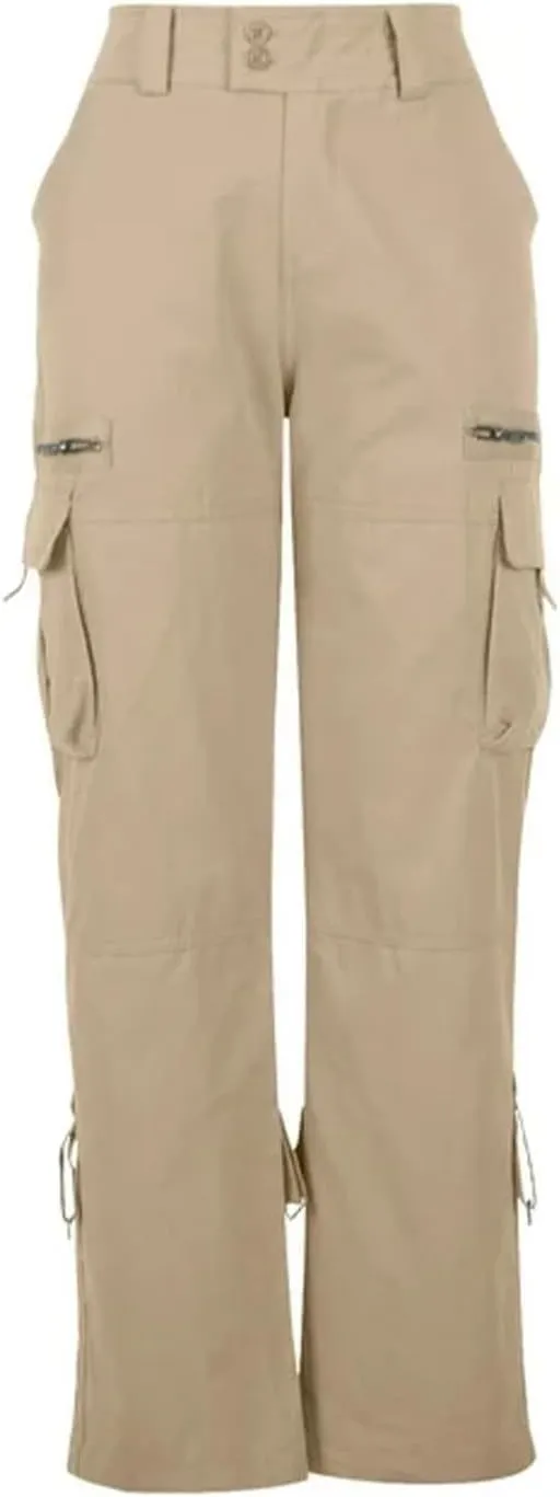 Women's Cargo Pants High Waisted Casual Wide Leg Pants Baggy Stretch Military Tactical Pants with Pockets