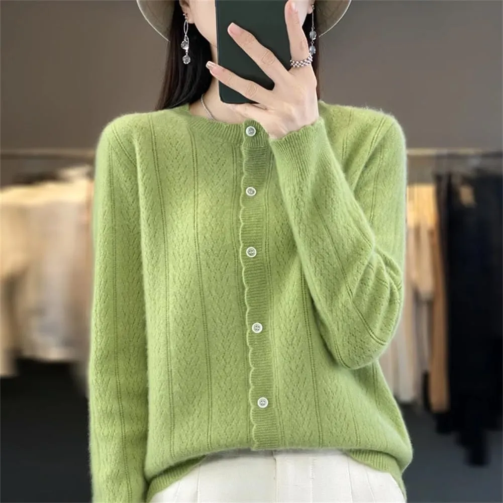 Women's Cashmere Cardigan Sweater Casual Soft Long Sleeve Button Down Knitted Sweater Jacket