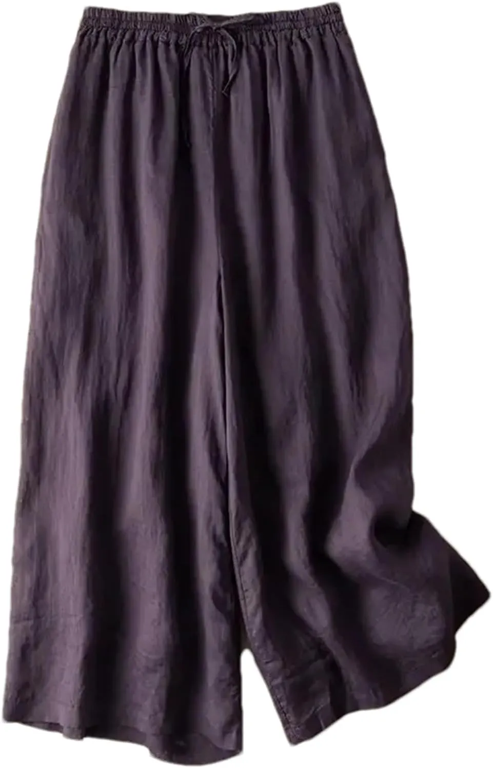 Women's Cotton Linen Wide Leg Pants  Loose Fit High Waist Straight Beach Casual Summer Trousers