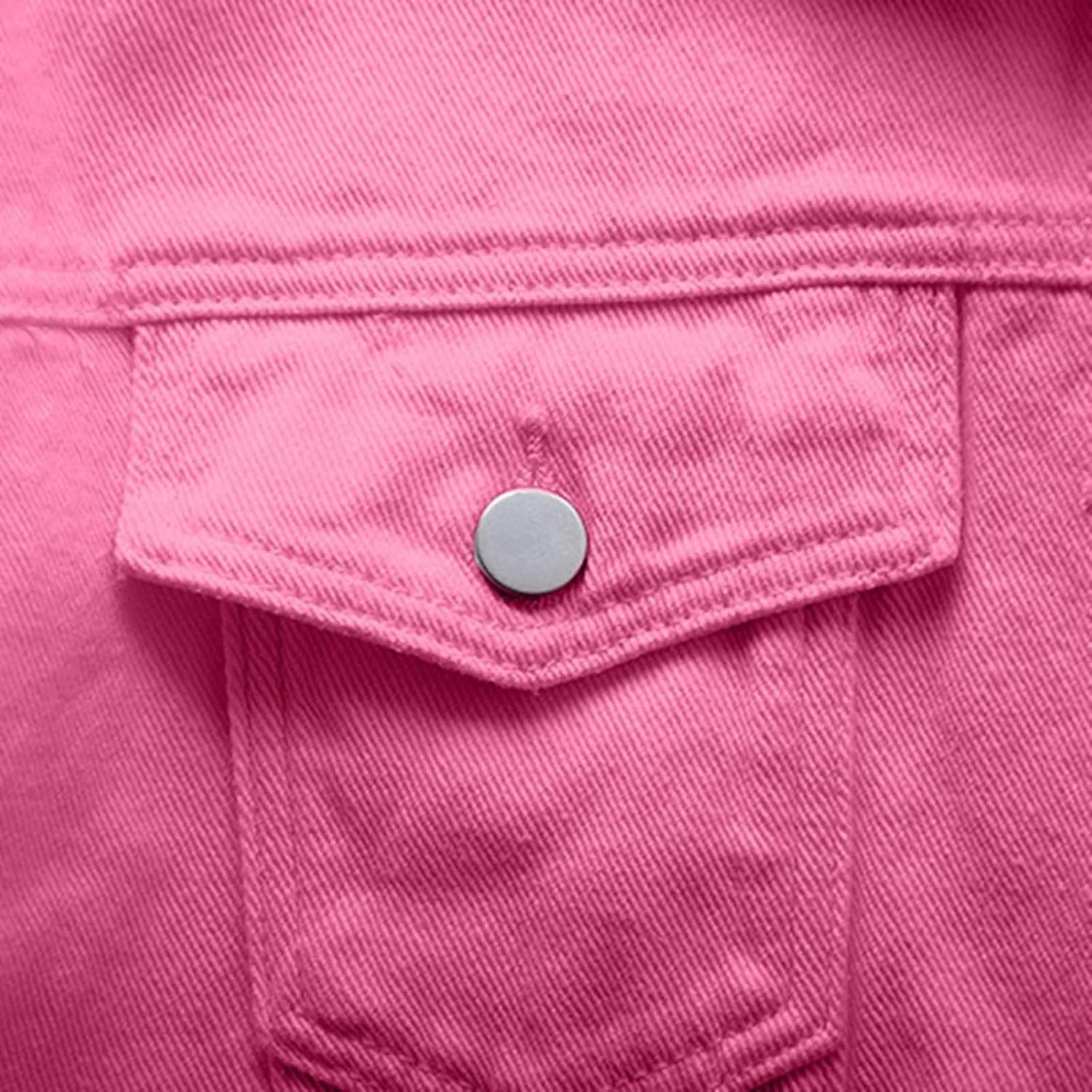 Women's Fashion Casual Colorful Solid Size Large Pocket Button Denim Coat Women's Short Coat Ladies Denim Jacket
