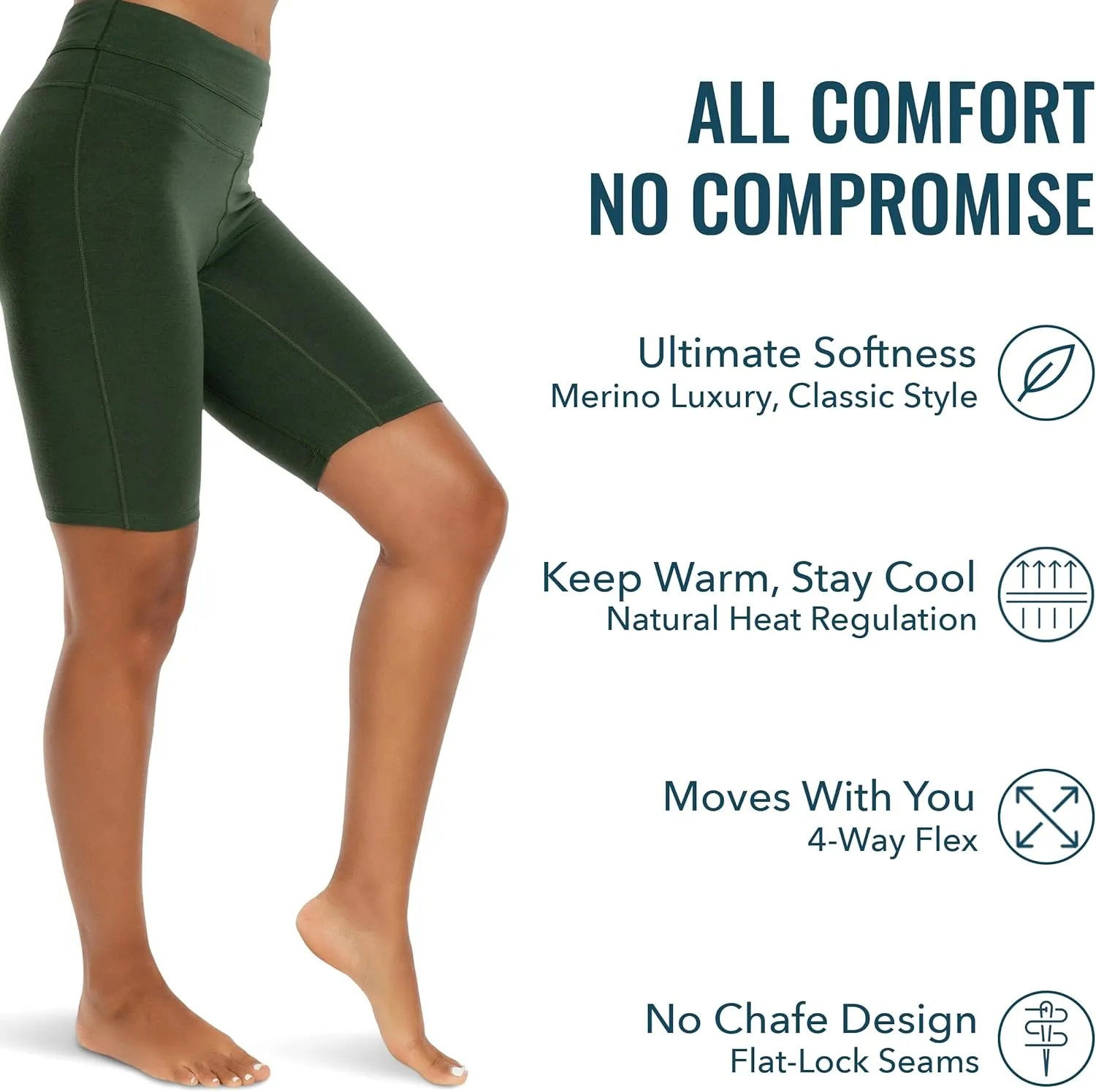 Women's Flex Merino Bike Short by Woolly | RWS Certified | Ultra-Soft, Breathable, Seattle Designed