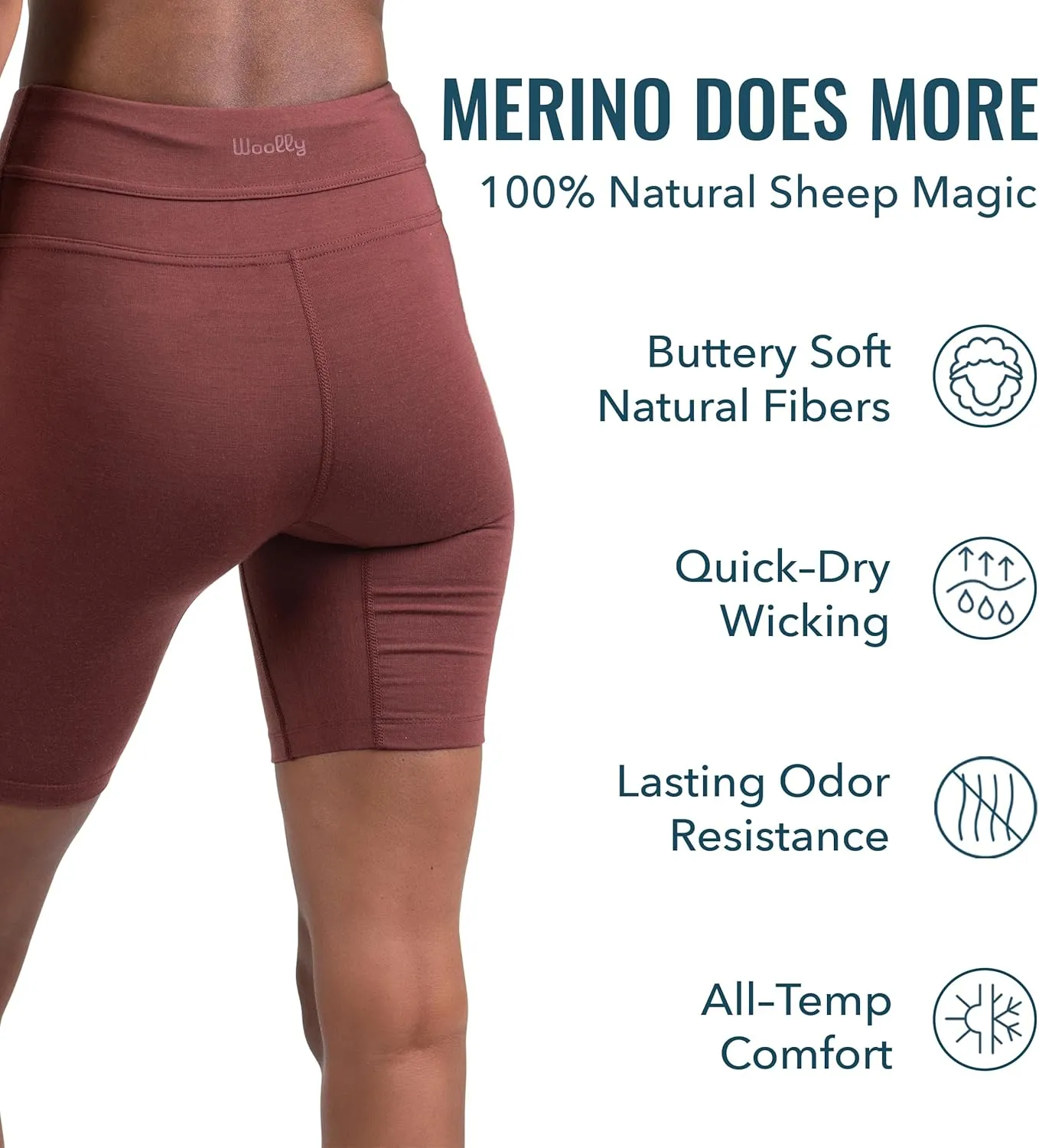 Women's Flex Merino Bike Short by Woolly | RWS Certified | Ultra-Soft, Breathable, Seattle Designed