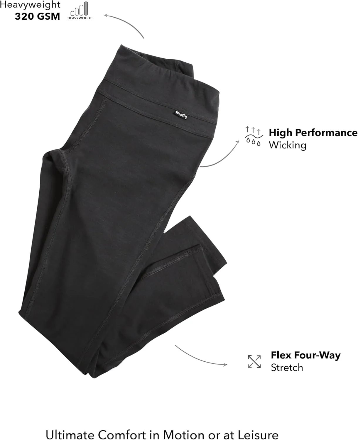 Women's Flex Merino Legging by Woolly | RWS Certified | Ultra-Soft, Breathable, Seattle Designed