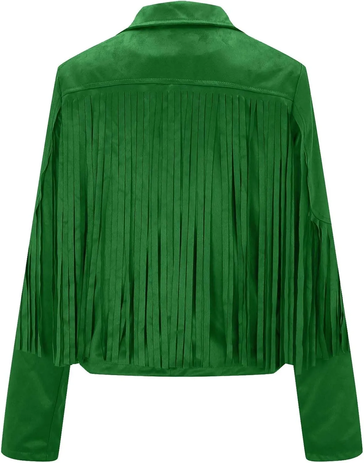 Womens Fringe Jackets Plus Size Faux Suede Coat Fashion Long Sleeve Cardigan Vintage Western Hippie Clothes