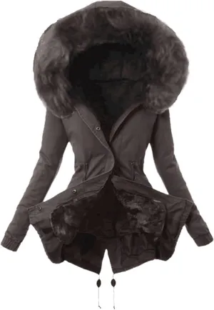 Womens Hooded Jacket Ladies Coat Womens Winter Warm Thick Long Jacket Hooded Overcoat