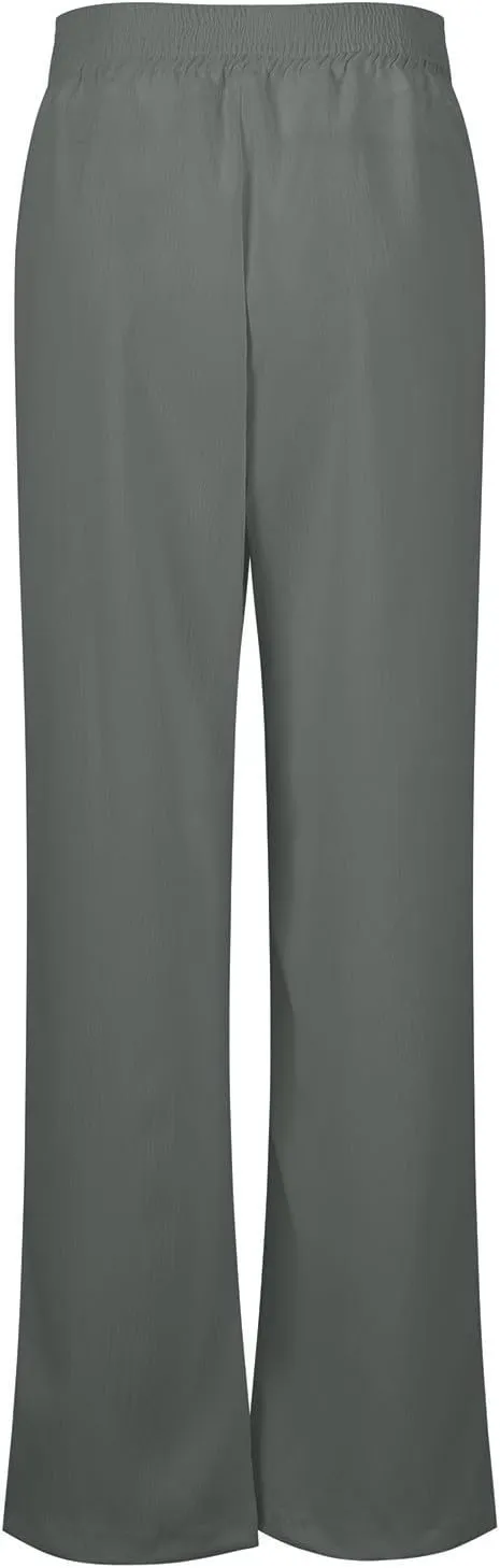 Womens Linen Pants Crossover High Waisted Wide Leg Pants Summer Casual Beach Pants Flowy Palazzo Pants with Pockets