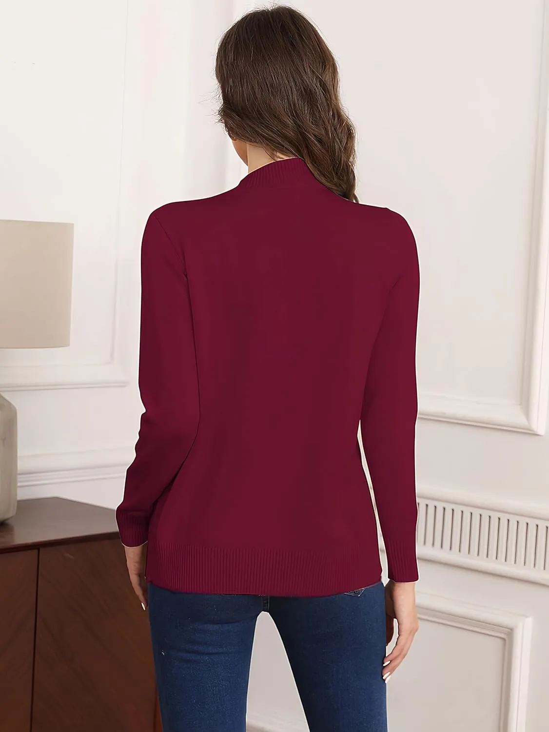 Women's Long Sleeve Zipper Sweater Knit Cardigan Sweater Lightweight Zipper Sweatshirt Casual Jacket