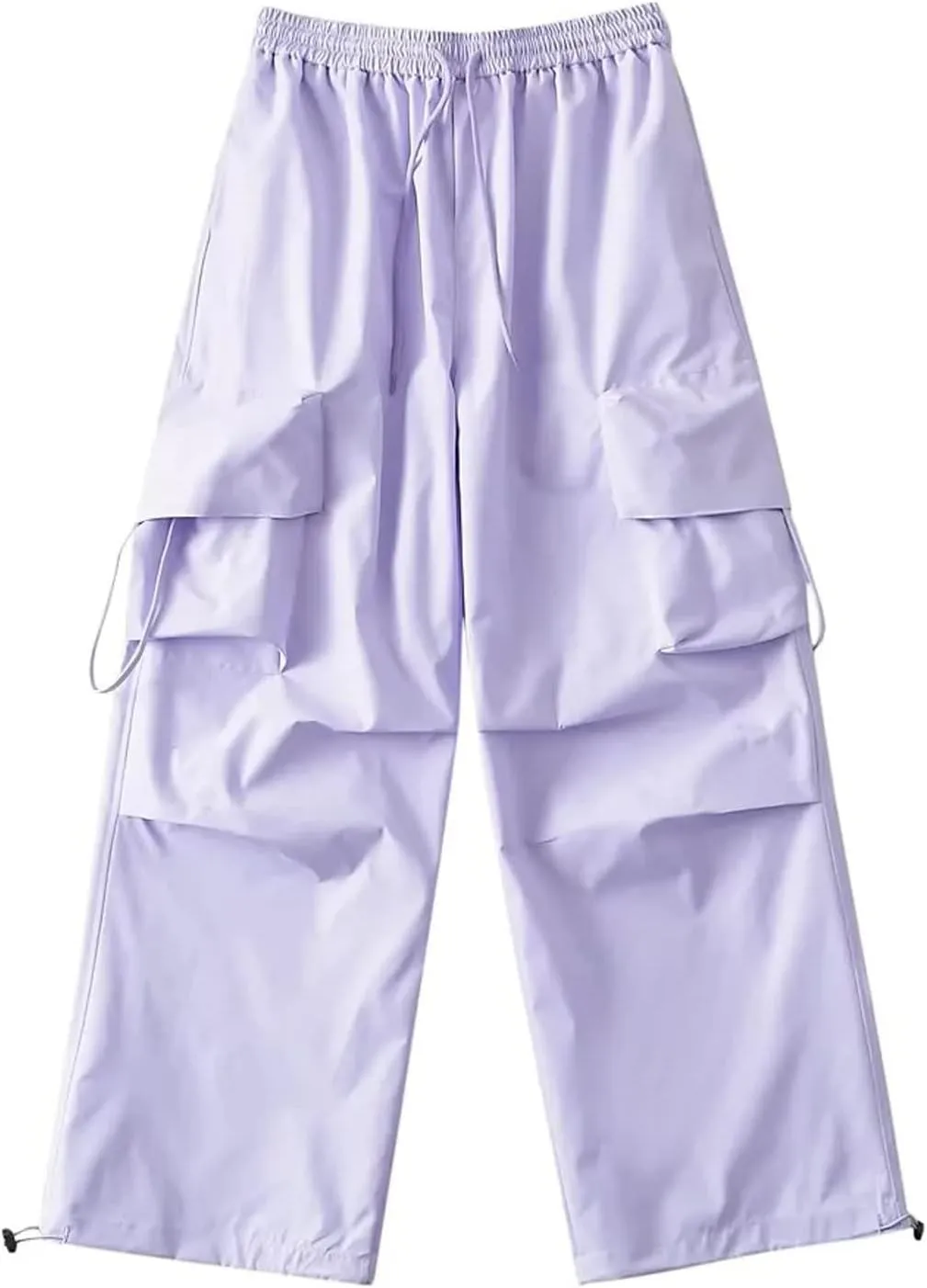 Women's Loose Pocket Cargo Pants Street Pat Elastic Waist Casual Pants Trousers Y2k Streetwear Soft Trendy Trousers