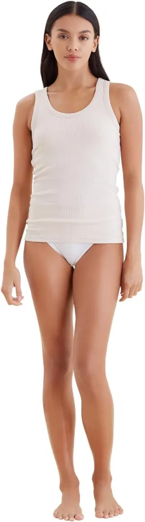 Women's Milla Rib Shelf Bra Tank - Soft, Breathable Cotton Blend with Scoop Neck & Built-in Shelf Bra for Comfort