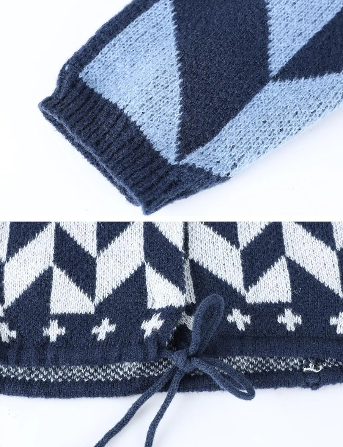 Women's Oversized Cardigan Sweater Knit Y2K Print Patterned Shawl Collar Sweater Coat Long Sleeve Button Down Cardigans