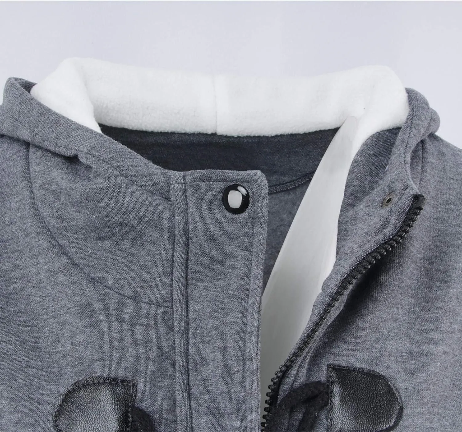 Womens Plus Size Horn Button Fleece Thicken Coat with Hood Winter Warm Jacket 2023 Fashion Casual Outerwear