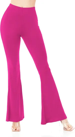 Women's Premium Flare Legging Yoga Pants Palazzo Pants Form Fitting Comfty High Waist Bell Bottom Pants