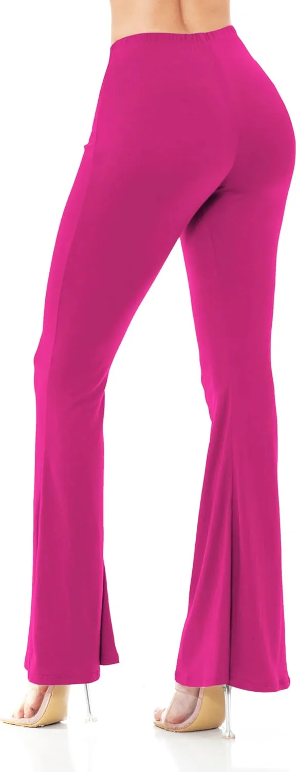 Women's Premium Flare Legging Yoga Pants Palazzo Pants Form Fitting Comfty High Waist Bell Bottom Pants