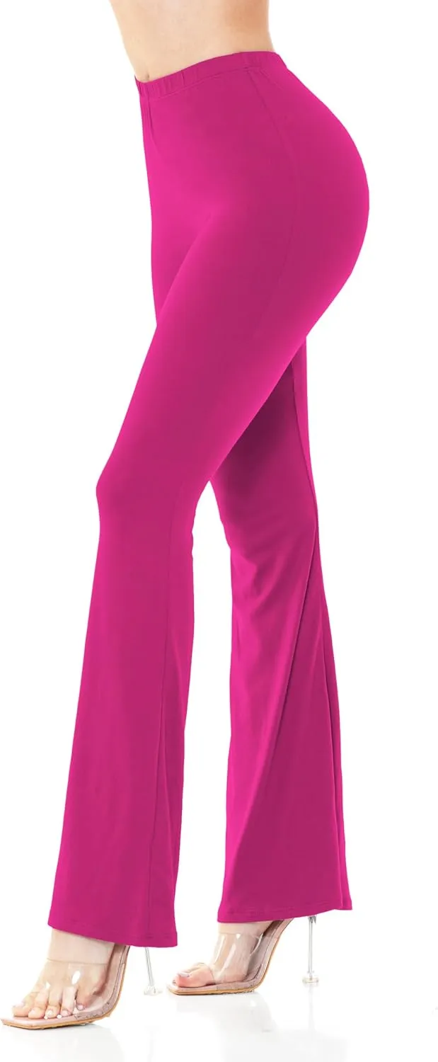 Women's Premium Flare Legging Yoga Pants Palazzo Pants Form Fitting Comfty High Waist Bell Bottom Pants