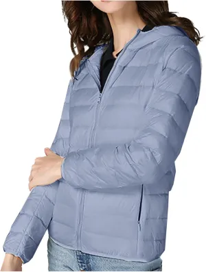 Women's Puffer Jacket Packable Quilted Lightweight Down Jacket Plus Size Short Bubble Coat Light Winter Hooded Coat