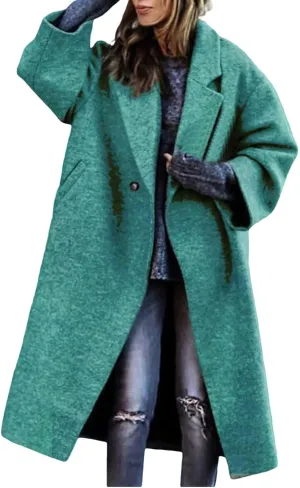 Women's Reversible Plaid Wool Blend Overcoat Fleece Notched Collar Double Breasted Pea Coat