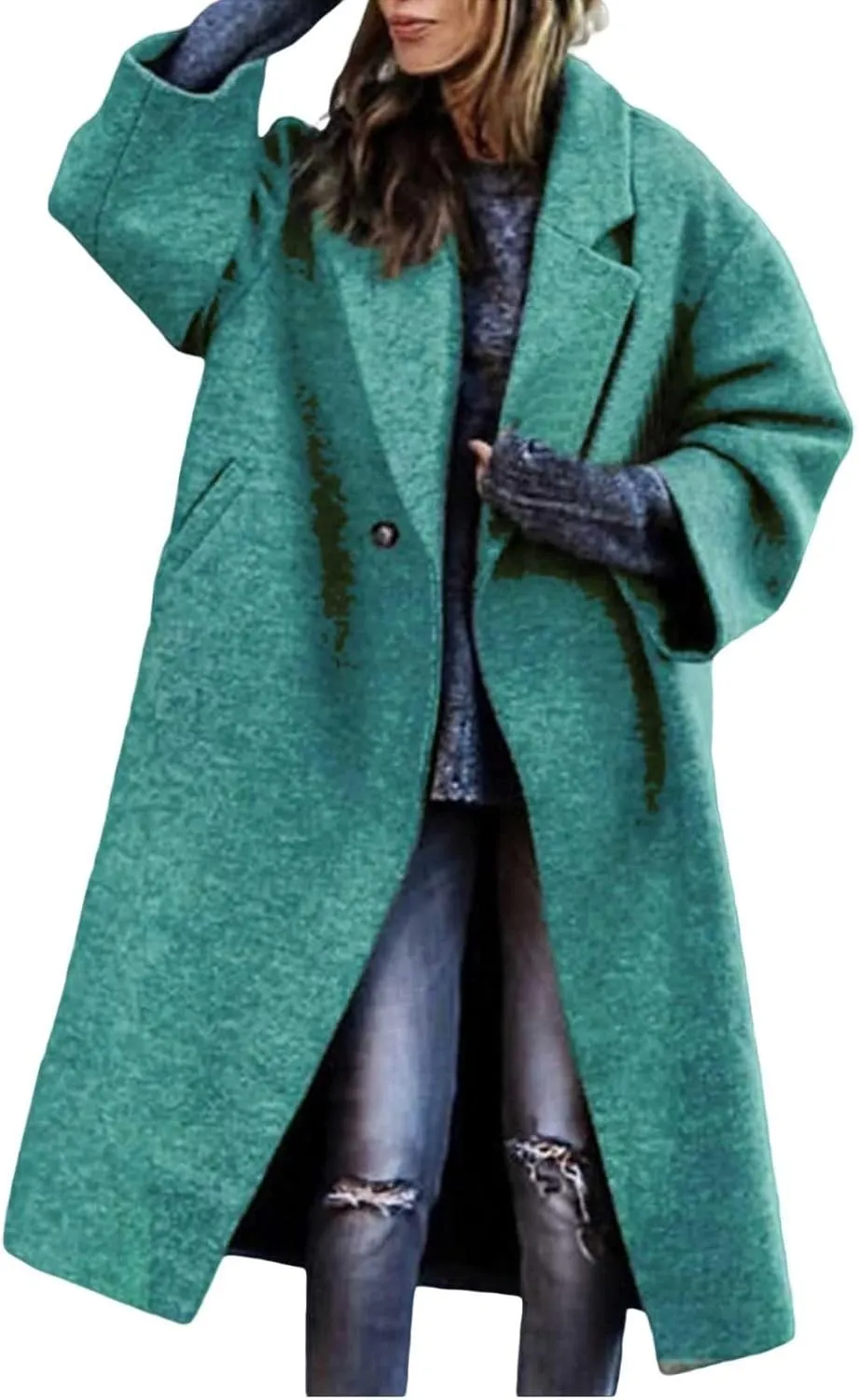 Women's Reversible Plaid Wool Blend Overcoat Fleece Notched Collar Double Breasted Pea Coat
