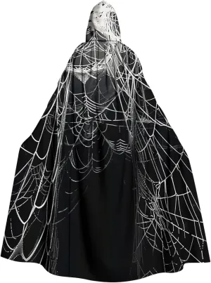 Women's Trench Coat Gothic Black Cloak Autumn and Winter Hoodies Robe Hooded Cape Poncho Full Long Cloak Coat