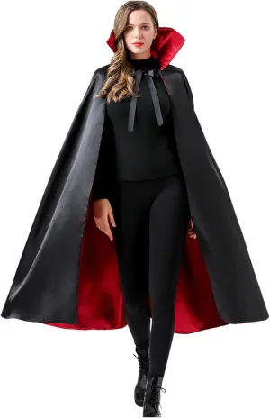 Womens Vampire Cape Red and Black Cape Adult Halloween Costumes for Women Mens Unisex Cloak Accessories