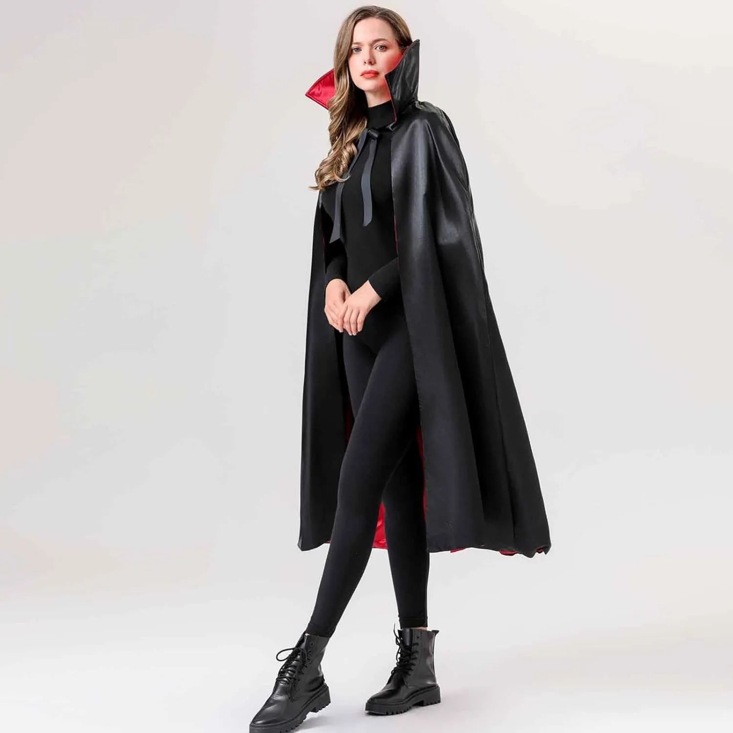 Womens Vampire Cape Red and Black Cape Adult Halloween Costumes for Women Mens Unisex Cloak Accessories
