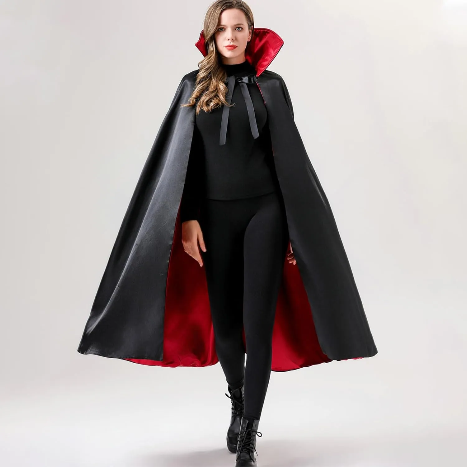 Womens Vampire Cape Red and Black Cape Adult Halloween Costumes for Women Mens Unisex Cloak Accessories