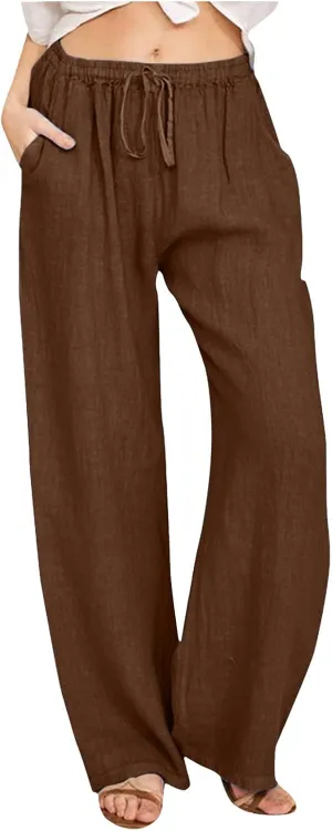 Womens Wide Leg Harem Pants Winter Tight Travel Jeans with Pockets Flare Leggings Elastic Waist