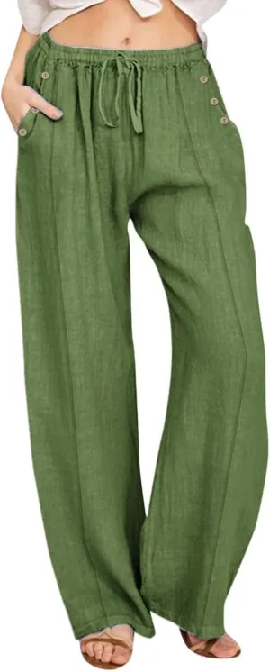 Womens Wide Leg Harem Pants Winter Vintage Yoga Palazzo with Pockets Barrel Pants Water Resistant