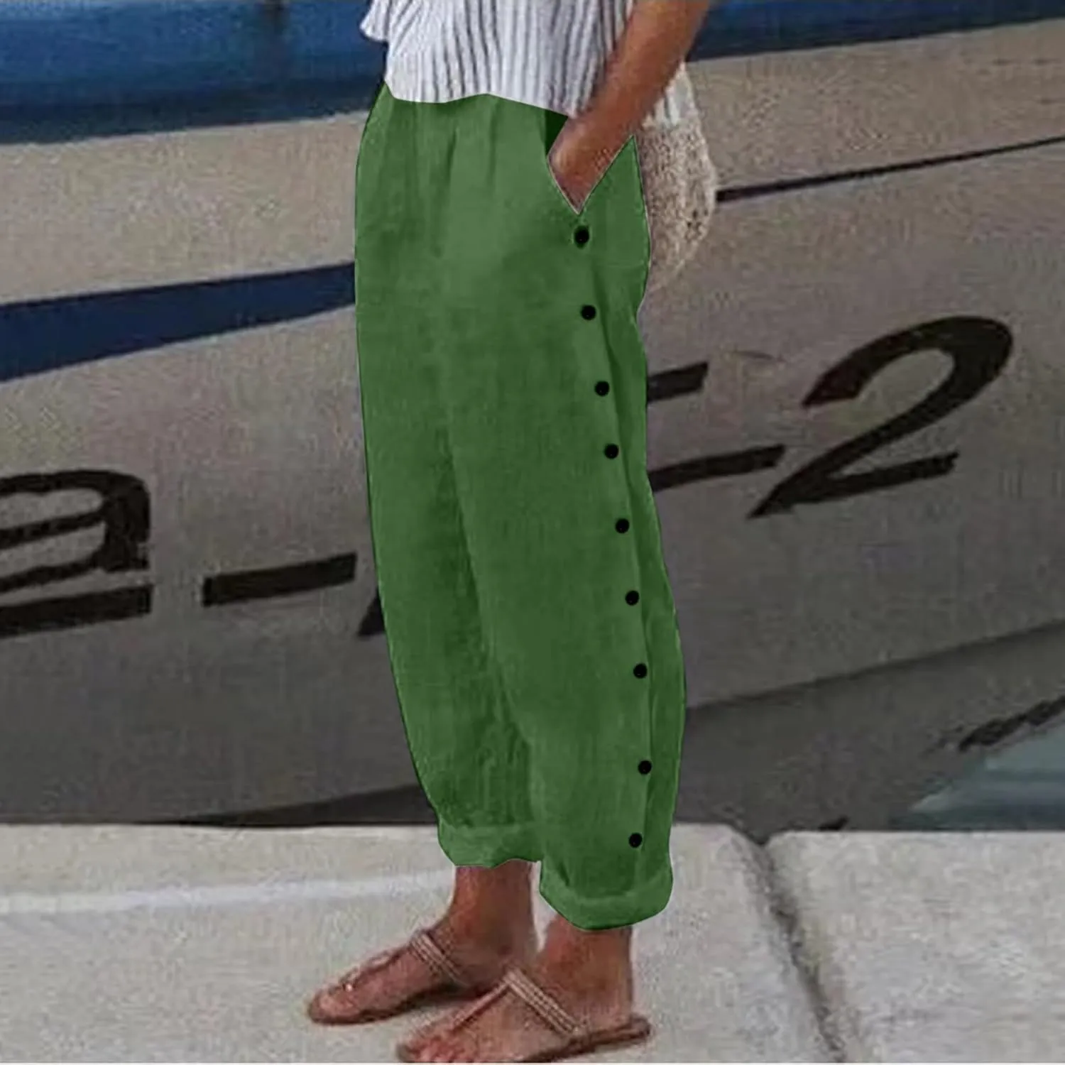Womens Wide Leg Sweatpants Winter Opaque Beach Thermal with Pockets Barrel Pants Wide Leg