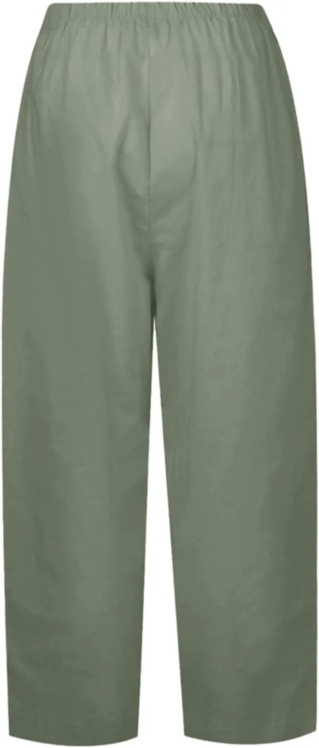 Women's Wide Leg Sweatpants Winter Rayon Sports Pants with Pockets Straight Leg Elastic Waist