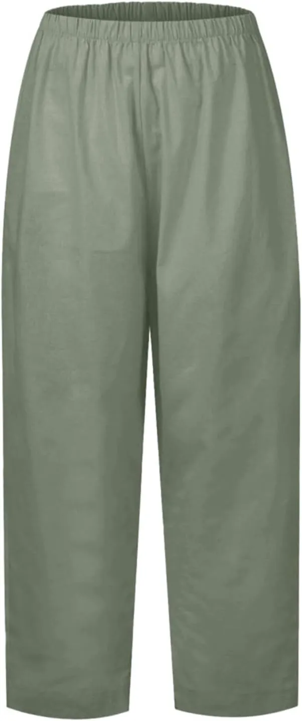 Women's Wide Leg Sweatpants Winter Rayon Sports Pants with Pockets Straight Leg Elastic Waist