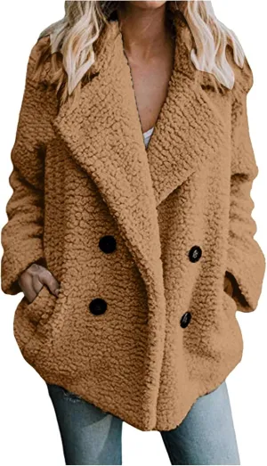Women's Winter Windproof Warm Down Coats Coat Lapel Double-Breasted Daily Waterproof Female Jacket Snowboarding