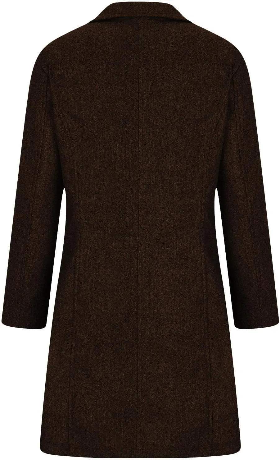 Women's Wool Pea Coat Mid Length Button Down Cardigan Fashion Overcoat Winter Casual Warm Fleece Trench Coat
