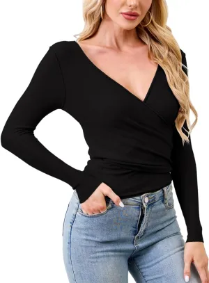 Womens Wool Tie Front Tops Crop Top Solid Long Sleeve Solid V-Neck Lightweight Crochet Cardigan Crop