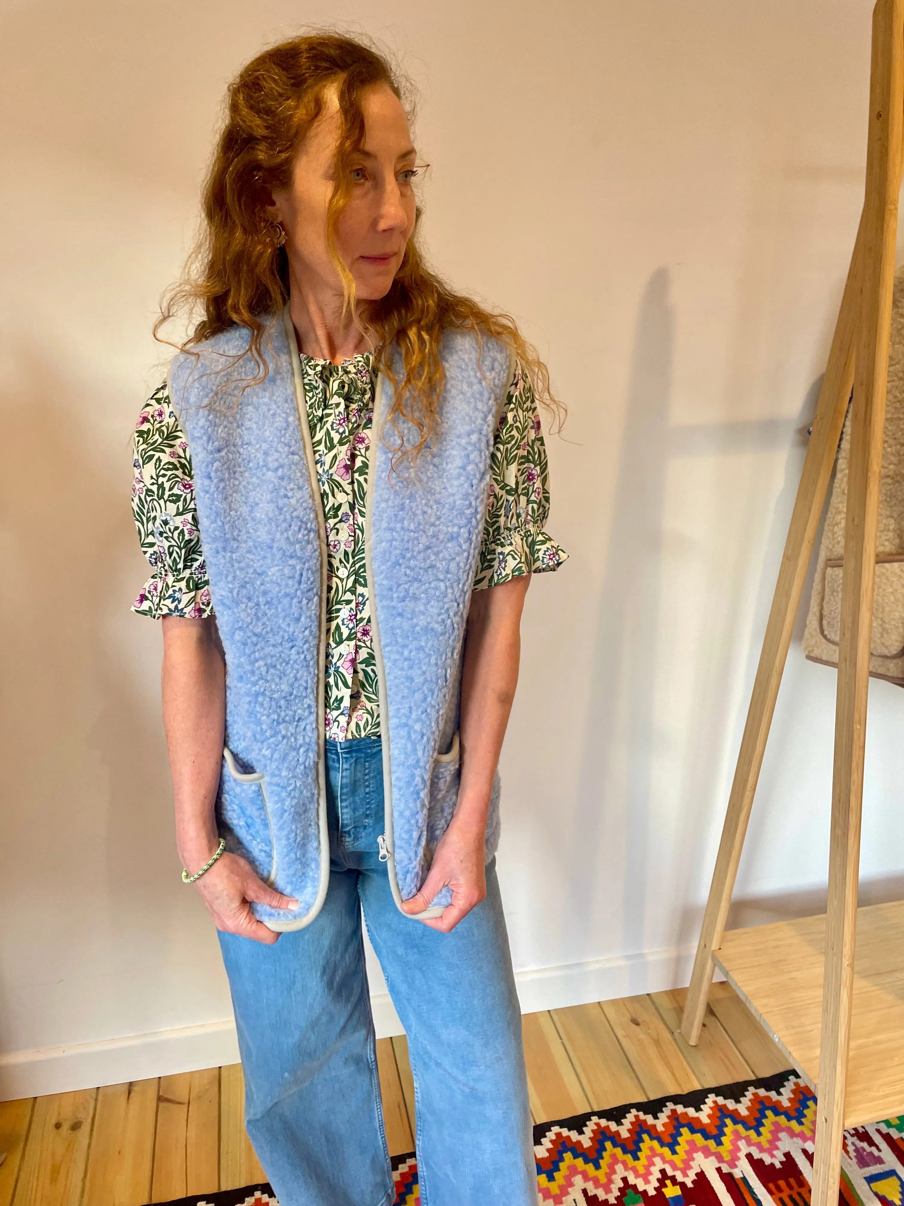 Wool Gilet - Light Blue