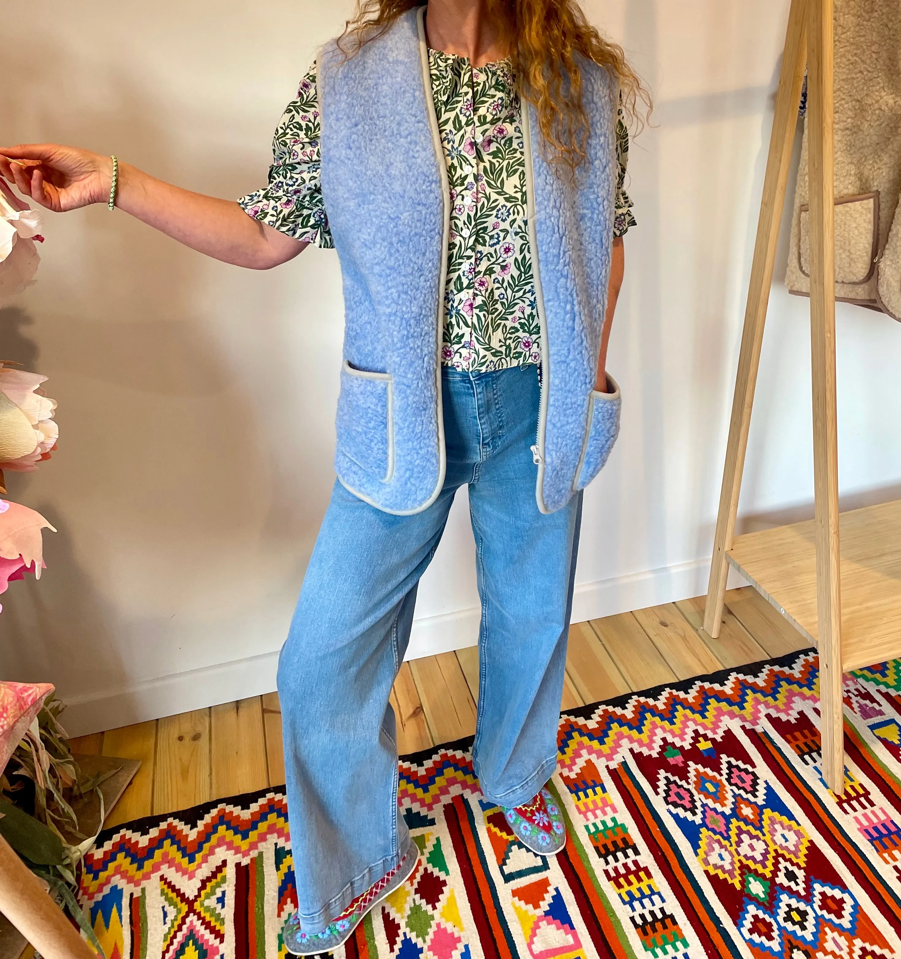 Wool Gilet - Light Blue