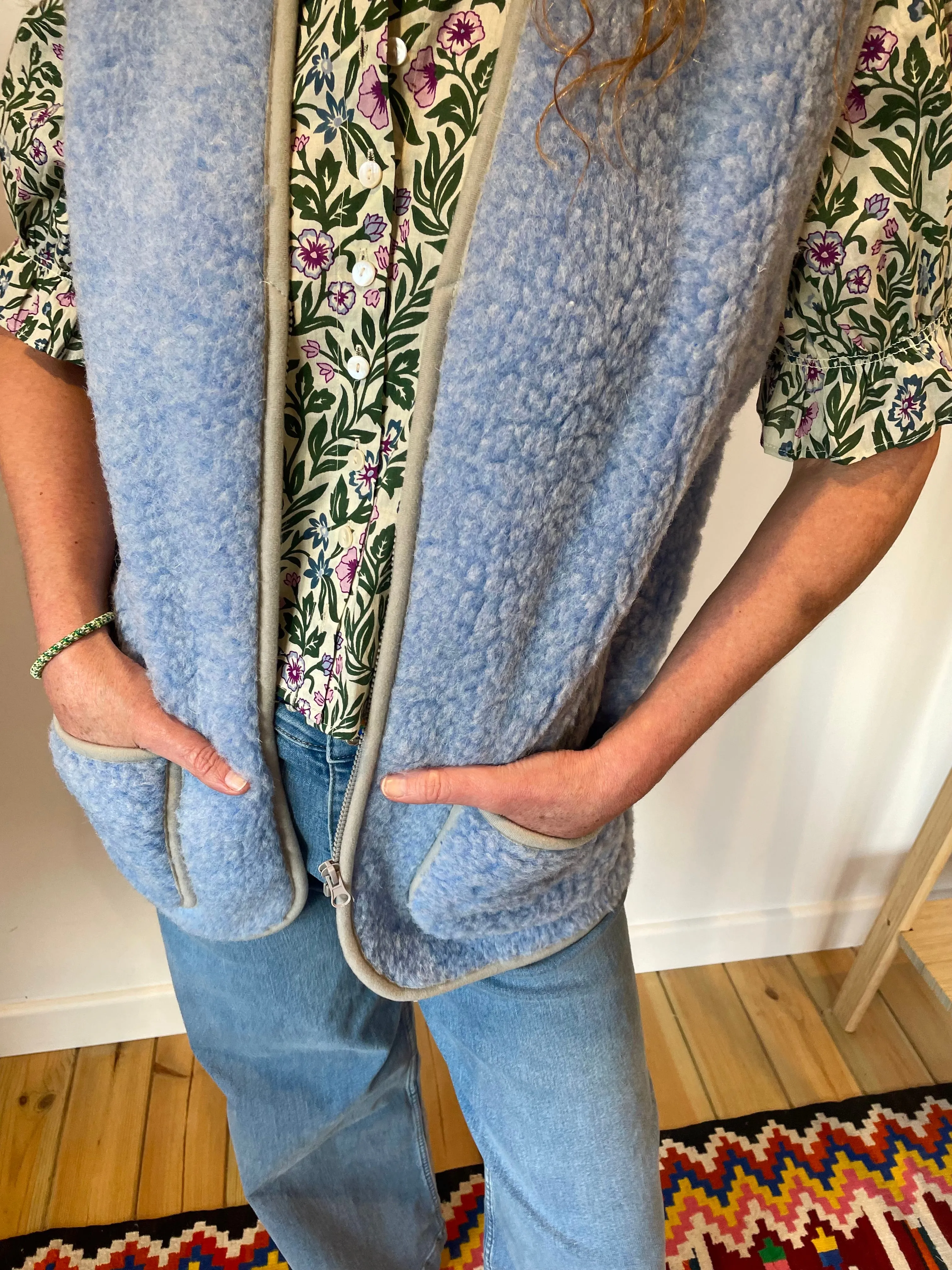 Wool Gilet - Light Blue