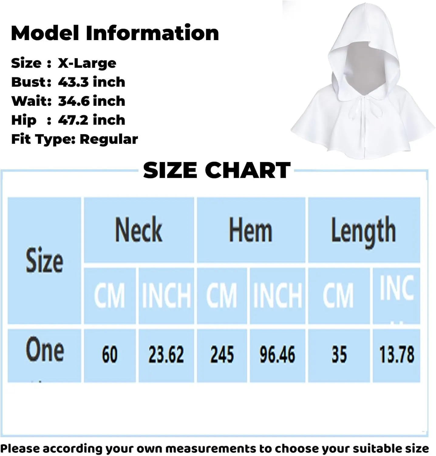 XIAXOGOOL Halloween Grim Cowl Cloak Cosplay Costumes Hooded Poncho for Men Women Mini Cape with Hood Medieval Short Cloaks